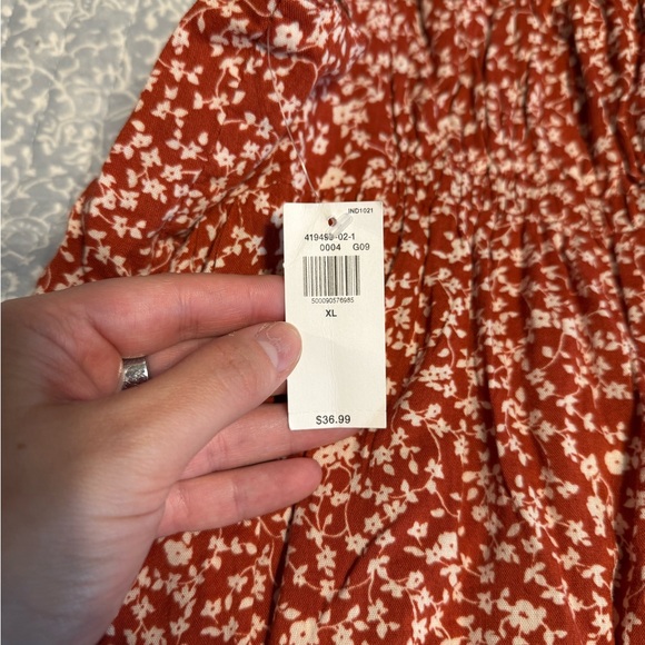 Rust Floral Women's Dress - Picture 4 of 4